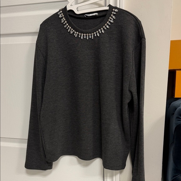 Gray Soft Jewel Sweater ZARA - Picture 4 of 5
